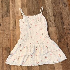 Target White Sundress with Pink Cherry Print